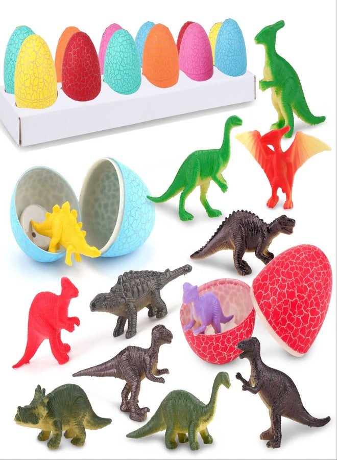 ZOHANINDL 12 Dinosaur Eggs Toys, Surprise Pack with 12 Unique Dinosaur Figures,Goodie Bag Stuffers,Pinata fillers, Easter Eggs dongcoh,Carnival Prizes Treasure Box Christmas Stocking Stuffers Treasure Box - Image 1